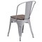 Flash Furniture Silver Metal Stackable Chair with Wood Seat, PK4 4-CH-31230-SIL-WD-GG - alternate 9